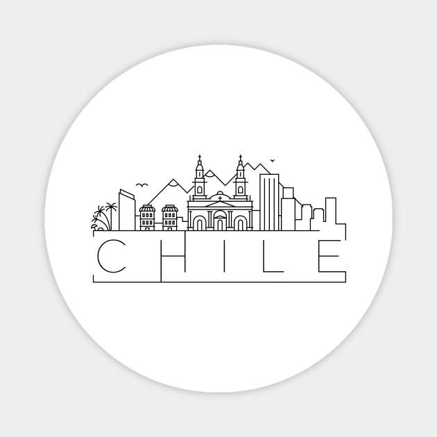 Chile Minimal Skyline Magnet by kursatunsal